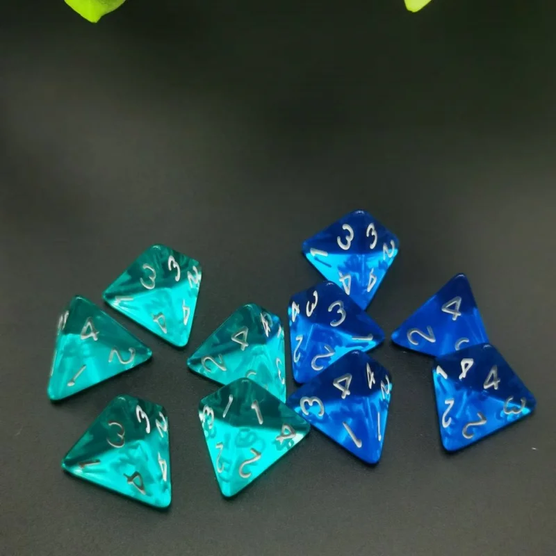 Acrylic Dice Set Polyhedral 4 Faces Dice Faces And Gestures Board game Transparent For DND Or COC Game 10Pcs /Set