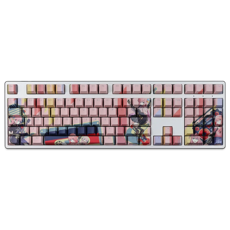 Bocchi-o Rock Hitori Gotoh Backlit Keycap Pbt Lados Tintura Subbed Keycaps Desenhos Animados Anime Gaming Key Caps 108 Chaves - Imagem 2
