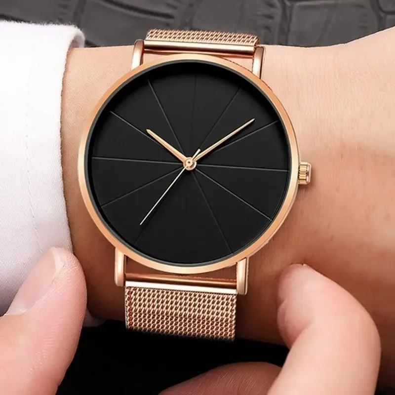 Minimalist Mens Fashion Watches Simple Men Business Ultra Thin Stainless Steel Mesh Belt Quartz Watch Relogios Masculino Reloj 6