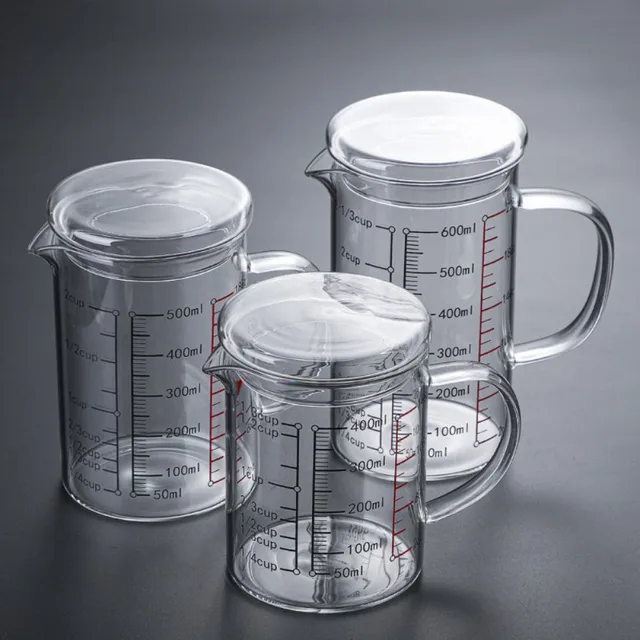 Glass Measuring Cup, V Shaped Nozzle Transparent Cups, Liquid