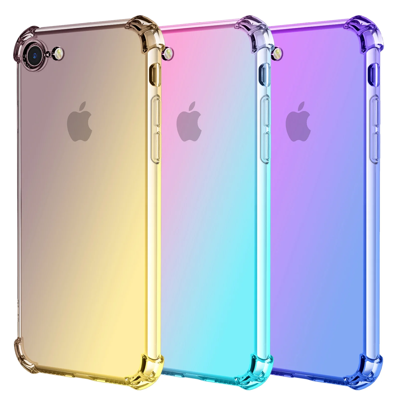 Custodia Antiurto Per Iphone Se 2022 Se 2020 Se 2016 Cover Morbida Trasparente A Colori Sfumati Per Iphone 8 Plus 8 7 Plus 7 6 Plus 6