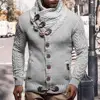 Stylish Men Sweater Long Sleeve Streetwear Super Soft Knitting High Collar Sweater Cardigan Sweater 1