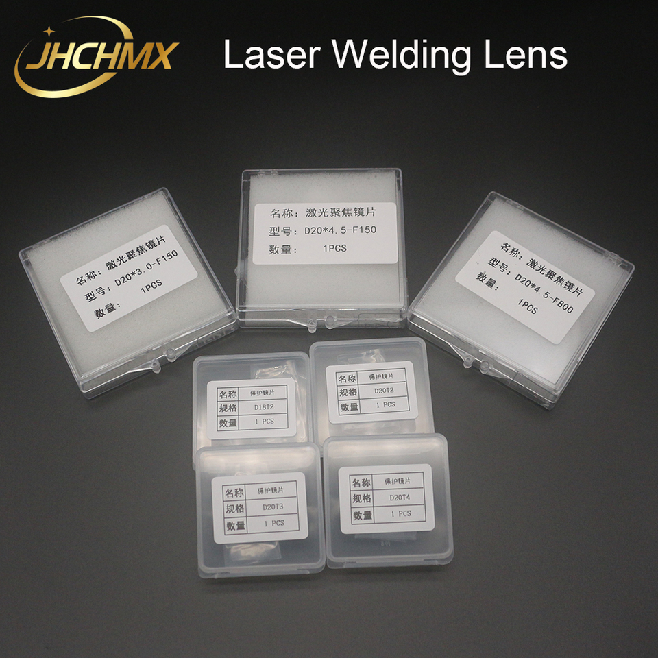 JHCHMX Laser Welding Protective Lens 18x2 20x2 20x3 20x4 Focus Lens D20*4.5-F150 for WSX QiLin HanWei Sup Au3tech Welding Lens
