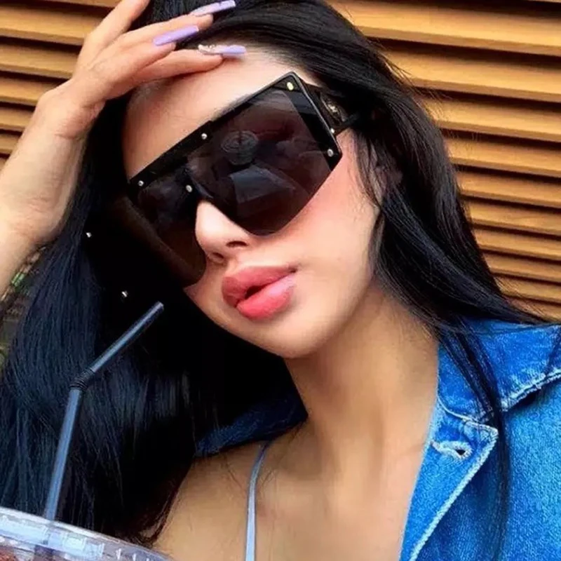 New Fashion Luxury Brand Square Sunglasses Women Vintage Oversize Sun