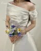 SONDR Korea Off-Shoulder Simple Wedding Dress A-Line Satin Custom Made Formal Bride Dress 웨딩드레스 Customized Wedding Gown Bridal 3