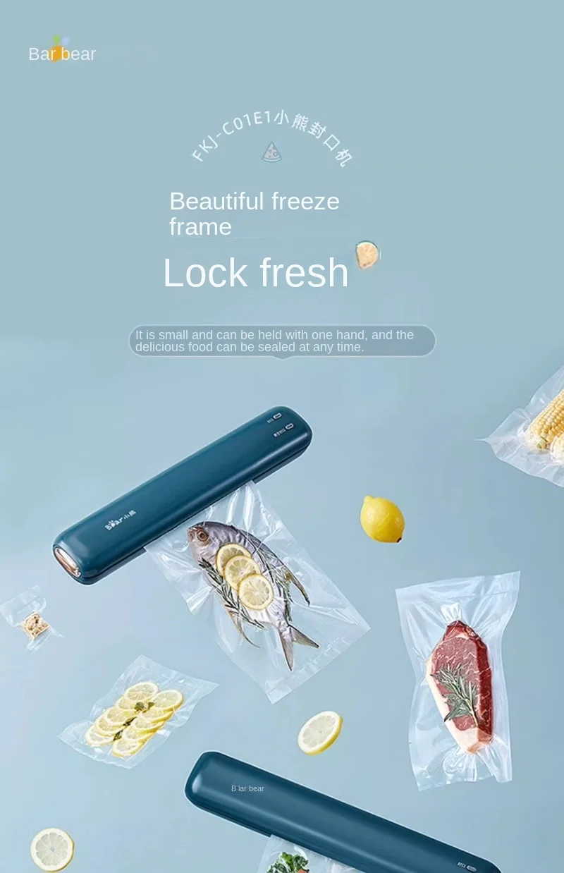 Description Picture 2 of itemBear Vacuum Sealing Machine Vacuum Food Sealers Fresh-Keeping Plastic-Envelop Compressed Package Food Packaging Machine