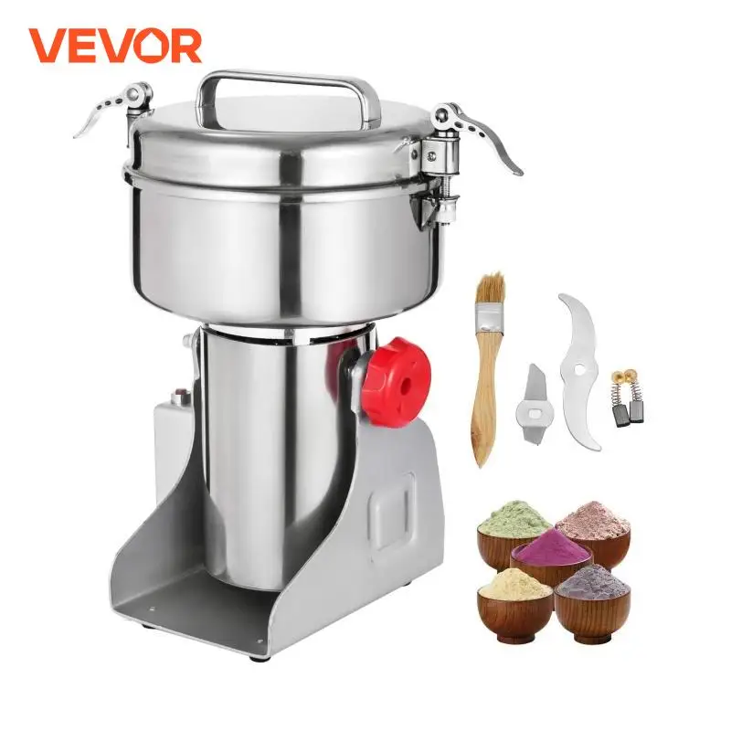 Electric Grinder VEVOR 350G 750G 1000G Electric Grain Coffee Grinder Stainless Steel Grinding Machine for Crushing Wheat Herb Soybean Millet Corn