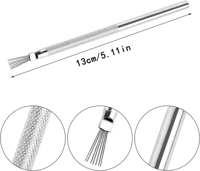 1/2/6 pièces 7 broches aiguilles Texture céramique outils polymère argile sculpture outil de moulage auxiliaire bricolage poterie brosse gâteau accessoires 4