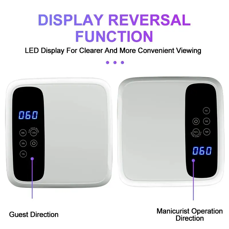 72W 전문 UV LED 네일 램프 건조기 HD 디스플레이 빠른 건조 경화를위한 스마트 네일 건조 램프 모든 젤 매니큐어 매니큐어 도구