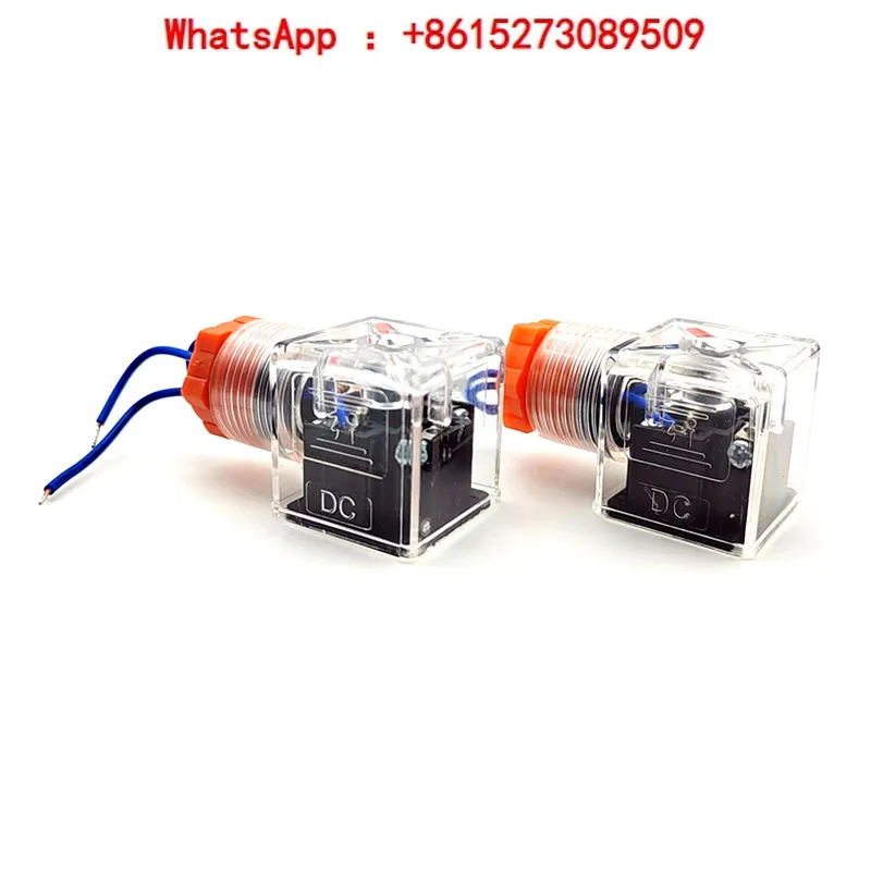 

Hydraulic solenoid valve plug with light and wire coil plug DC24V AC220V waterproof and dustproof Pack 10