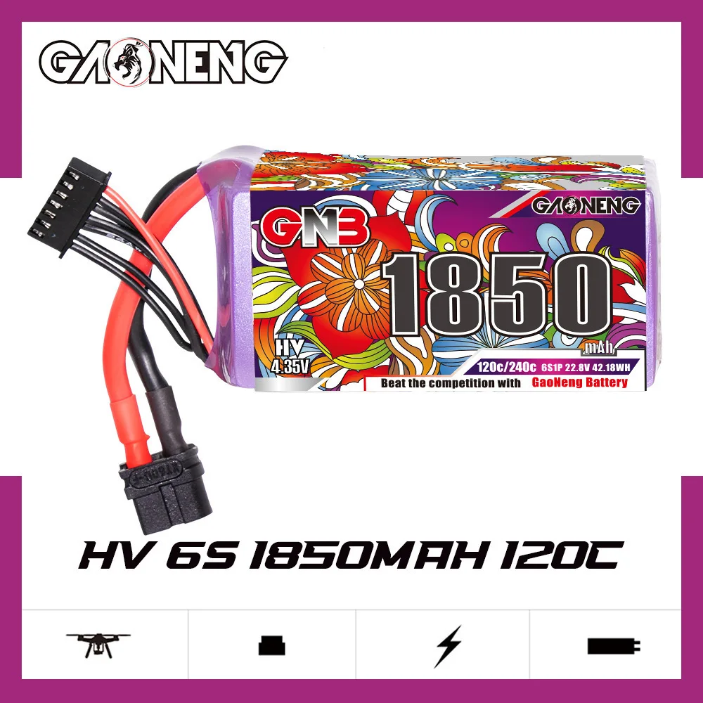 Batterie LiPo 4S/6S 1100-1300mAh 120C pour RC Drone