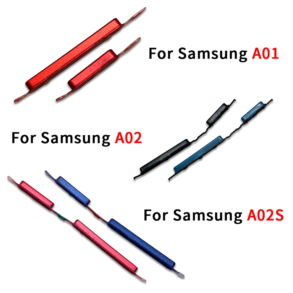 10개, 삼성 A01 코어 A02 A02S A01용 새 사이드 키 전원 및 볼륨 버튼 교체 부품
