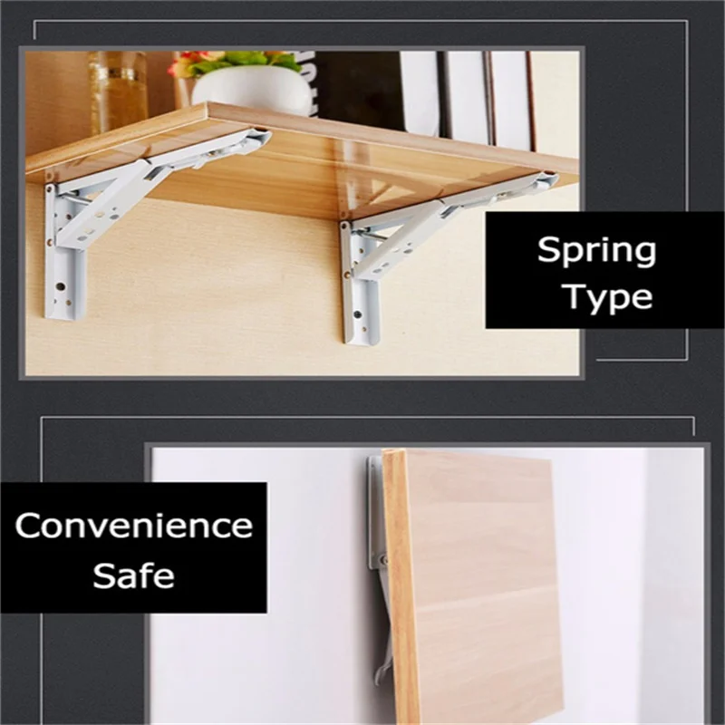Shelf Bracket 8/10/12/14Inch Adjustable Wall Mounted Triangle Folding Angle Bench Table Furniture Heavy Support Hardware