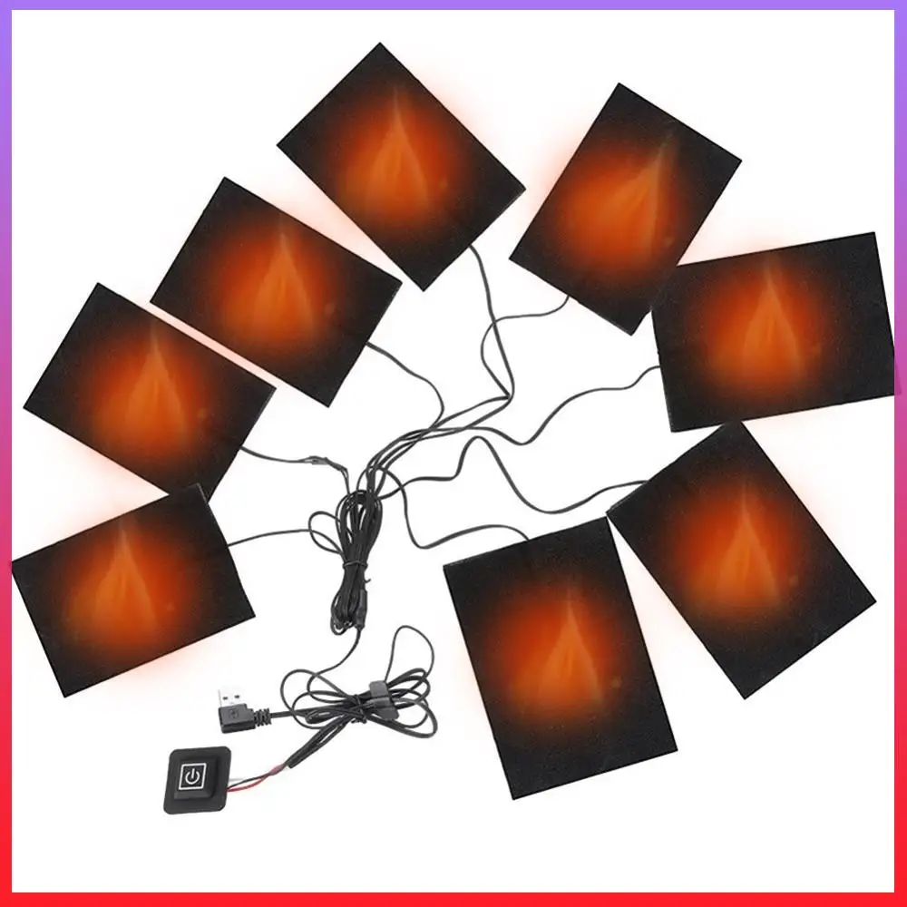 3단계 USB 발열 패드 재킷 히터 패드 방수 야외용 겨울 발열 조끼 패드 겨울..