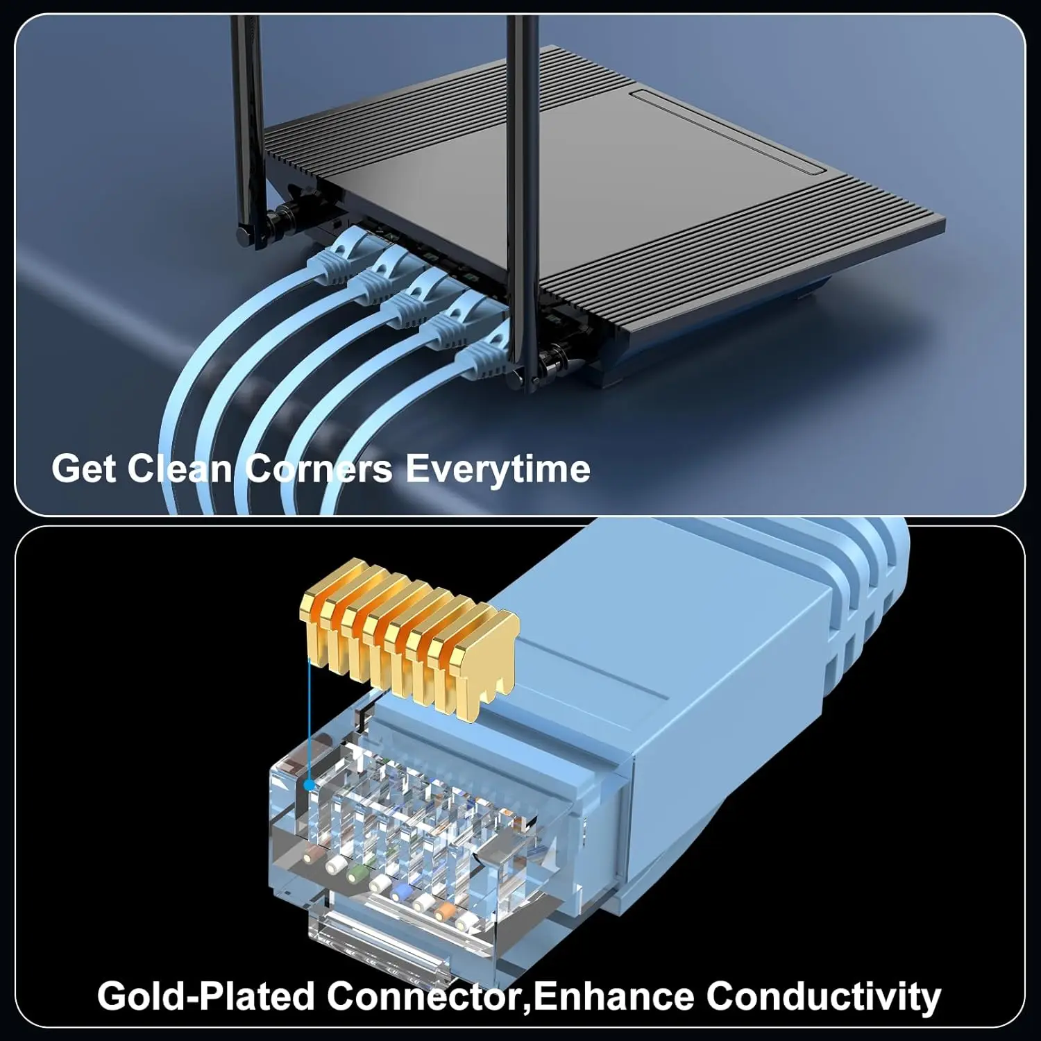 High-Speed Cat 6e Ethernet Cable with Network Patch Cords and RJ45 Connector