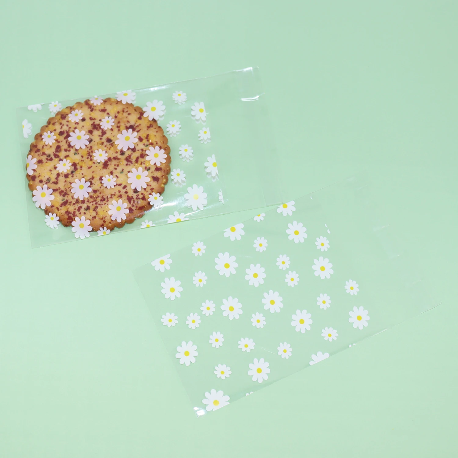 50/100 stücke Transparent Daisy Print Dot Taschen Süßigkeiten Cookie Geschenk Verpackung Tasche Geschenk Lagerung Tasche Hochzeit Decor Geburtstag Party versorgung – Detail 6