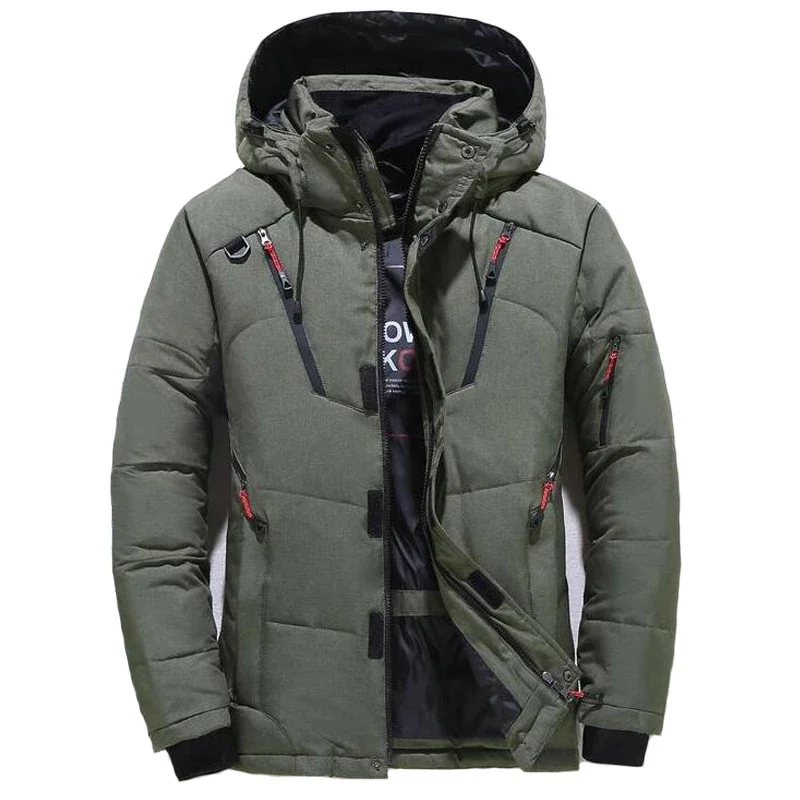 Down Jacket Male Winter Parkas Men -20 Degree White Duck Down Jacket Hooded Outdoor Thick Warm Padded Snow Coat Oversize M-4XL