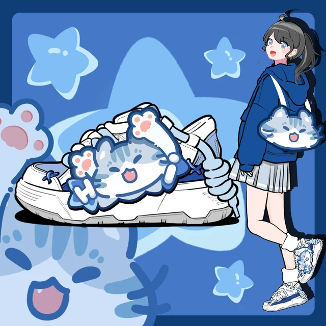 PawCloud Blue Low-Top Sneakers