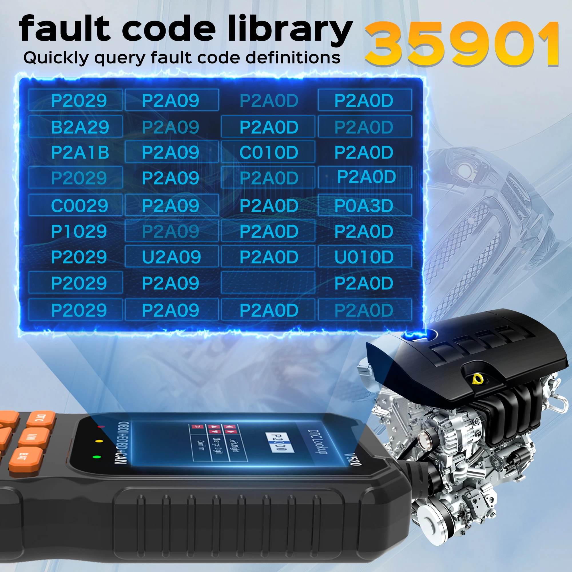 Strumento di scansione diagnostica per scanner per auto OBD2, lettore di codici di guasto per veicoli meccanici professionali, codice di guasto per lettura automatica Controllo luce del motore Fo - Image 2