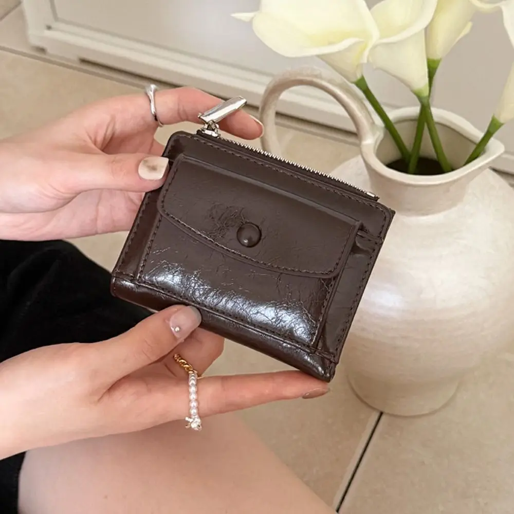 Neue Lässige Faltbare Damen-Kurzbörse Modische Ultradünne Reißverschluss-Geldbörse aus PU-Leder Multifunktionale Kurze Clutch mit Münzfach – Detail 6