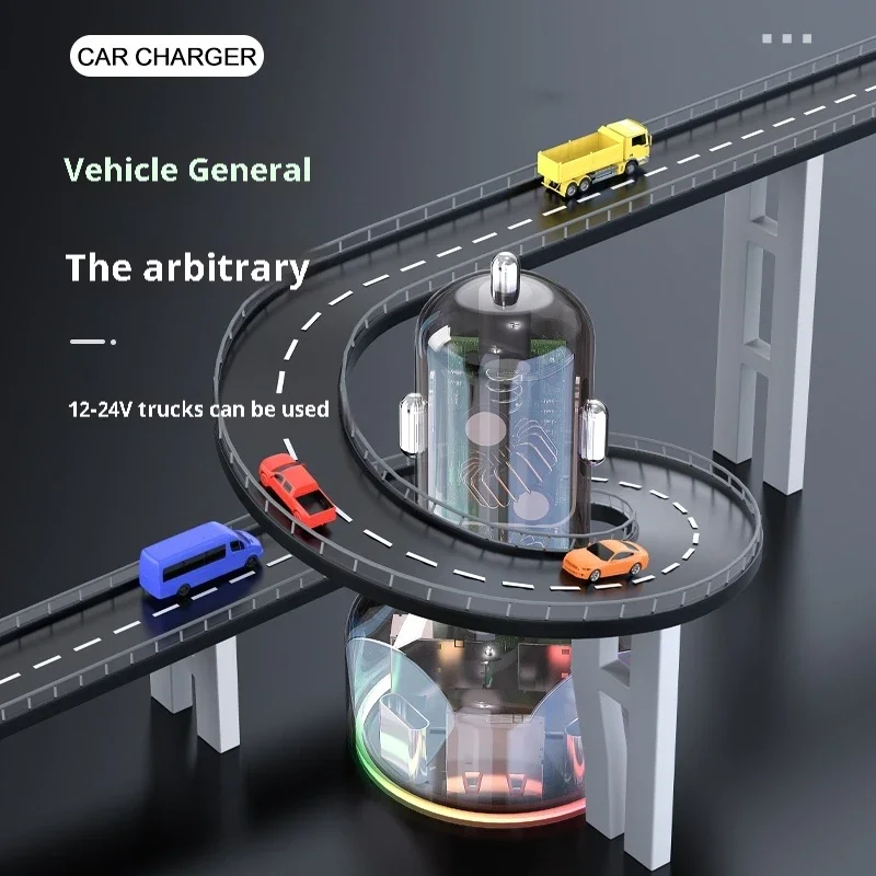 USB Car Charger with Digital Display Charger Fast Charging Mobile Phone Charger For iPhone Xiaomi Samsung Huawei Phone Adapter