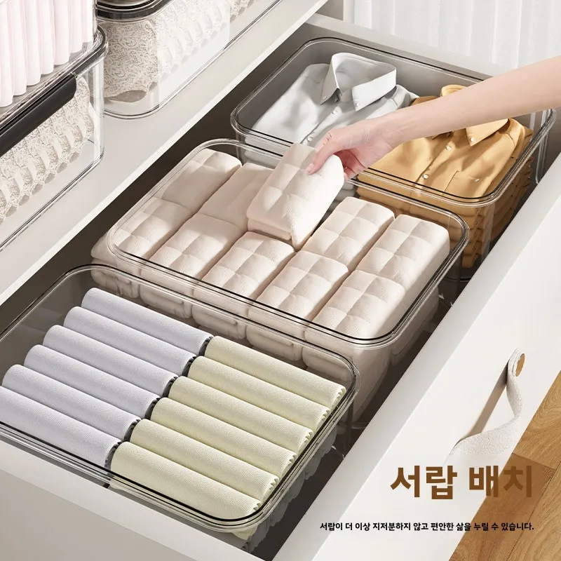 투명 대용량 수납함 (옷, 간식, 장난감, 가정용품, 잡화 보관) 밀폐형 정리함