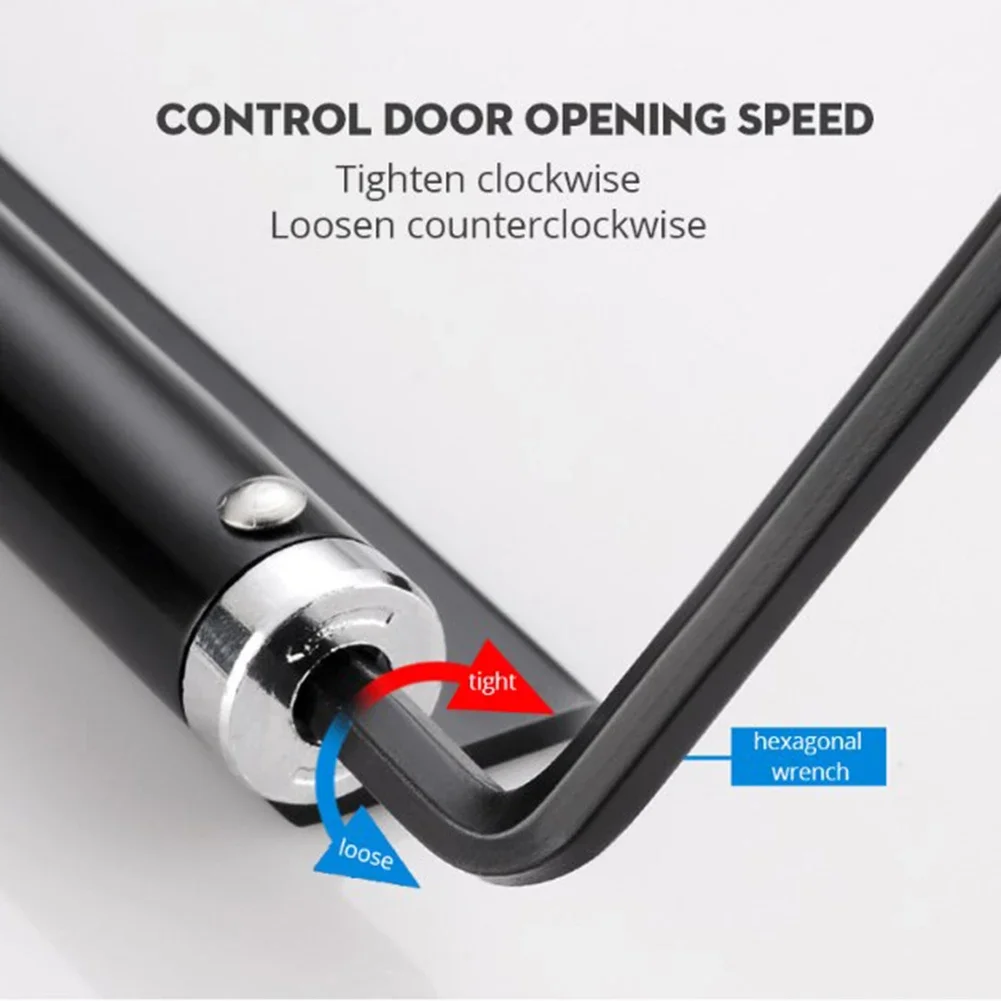 Door Closer Stainless Steel Automatic Mounted Spring Door Closer Adjustable Slightly Loosen Home Improvement Hardwar