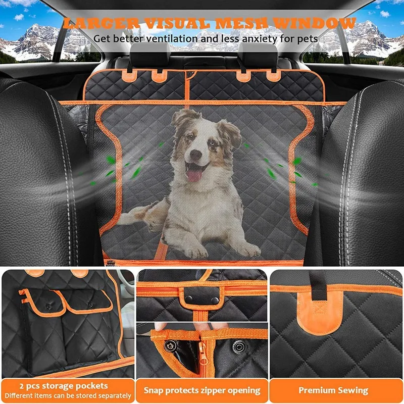 4-in-1 Convertible Dog Car Seat Cover 100% Waterproof Dog Seat