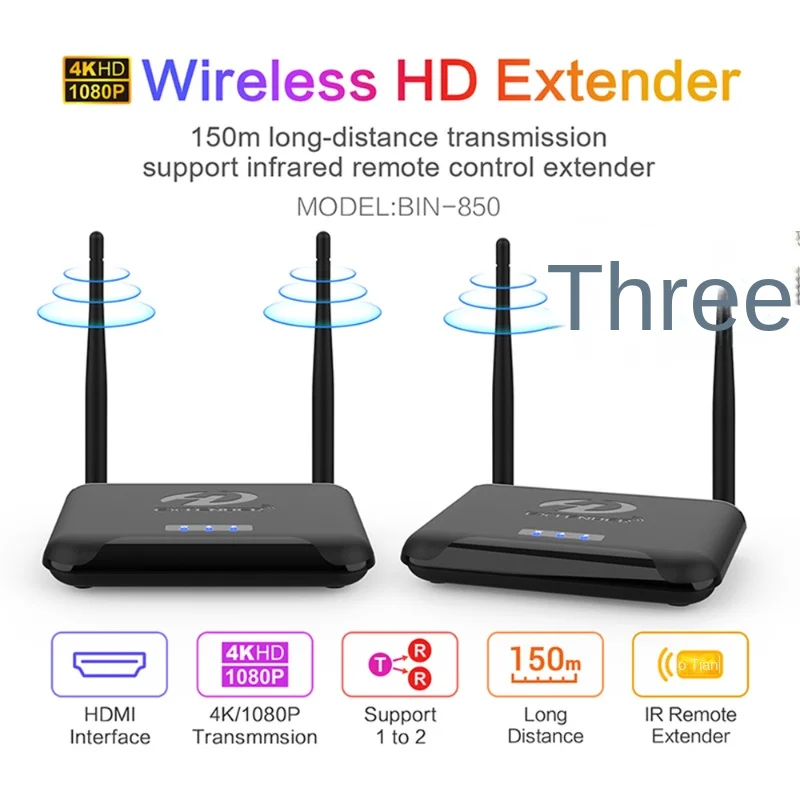 HDMI Wireless Extender, 150m Range, No Interference, Supports Infrared (IR)