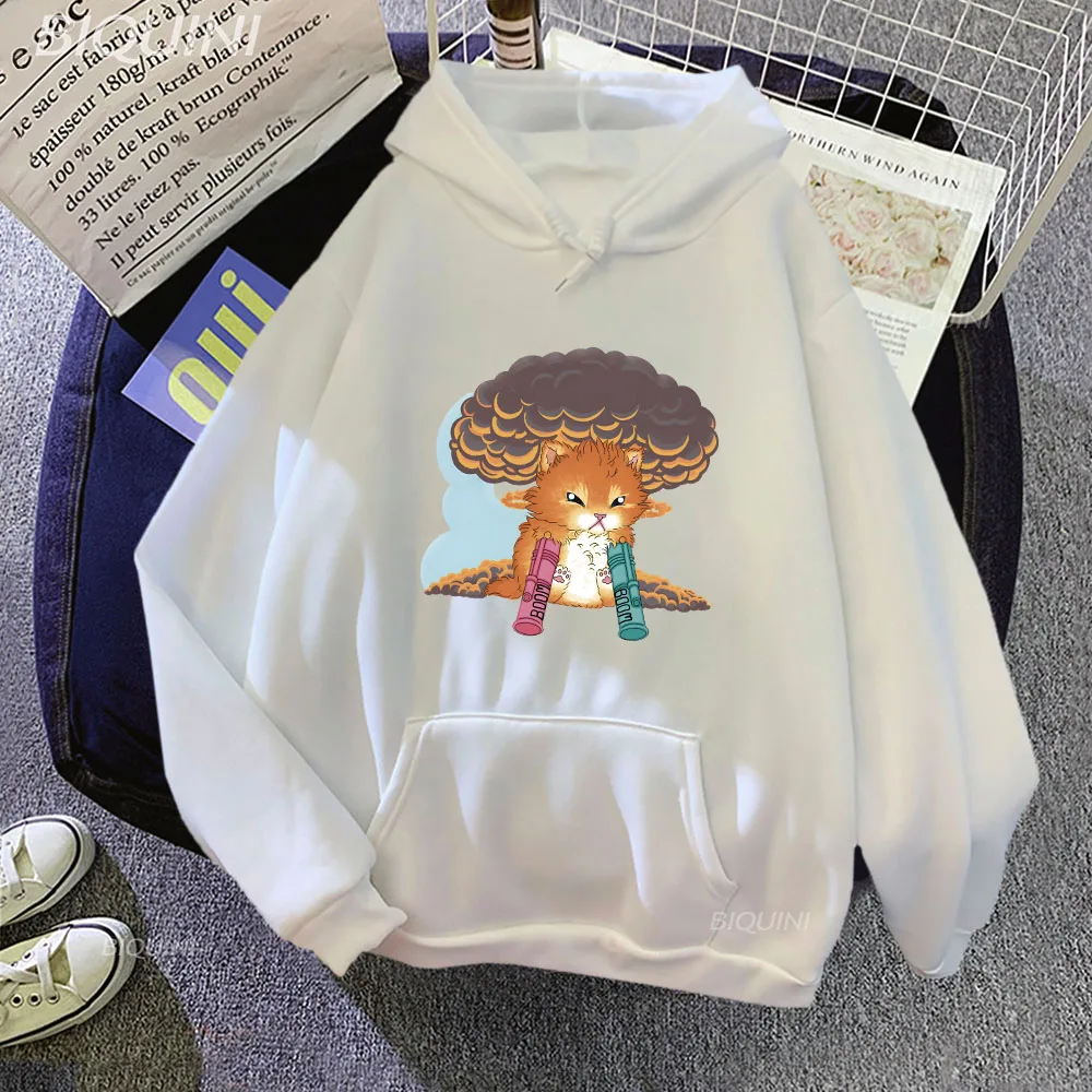 

Tater Tot Cat Sweatshirts Couples Shirt Personality Kawaii/Cute Graphic Hoodies Long Sleeve Harajuku Clothes Women Men Pullovers