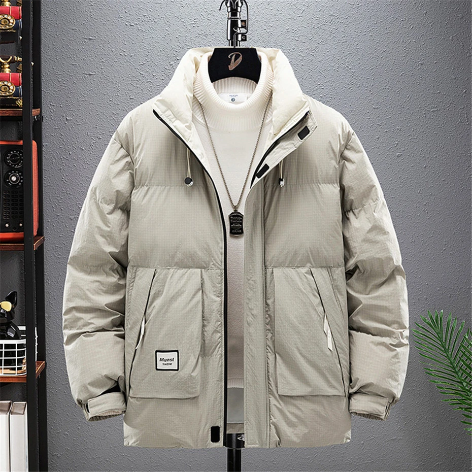 Winter Parkas Men 8XL 9XL Plus Size Thick Padded Jacket Coat Fashion Casual Cargo Plaid Parkas Male Big Size 8XL 9XL 3