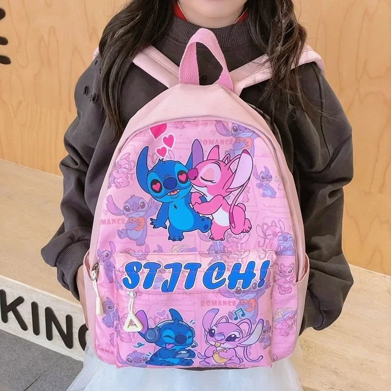 Stitch Print Backpack, Nylon Daypack, Kids And Girls College Style Schoolbag, Ideal Gift for School, Travel, Daily Commuting 3
