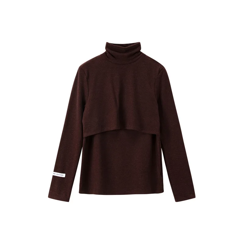 High Quality Knitted Nursing Maternity T-Shirts Autumn Winter Maternity Nursing Sweaters for Pregnant Women Breastfeeding Tops 5