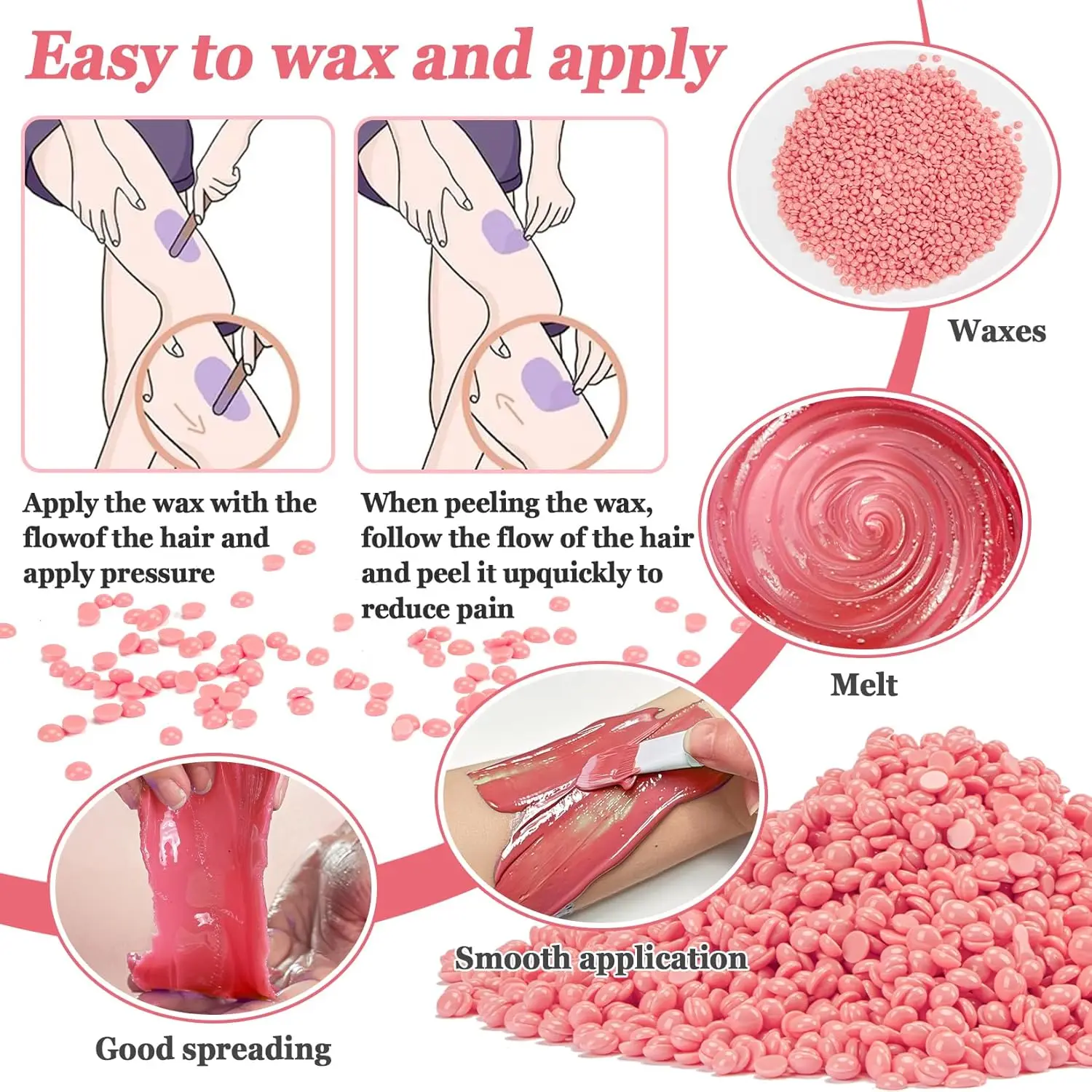Hard Wax Beads 200g Hair Removal 10 Sticks Brazilian Waxing for Bikini Face Legs Armpit Eyebrow Chest Legs Armpit for Women Men