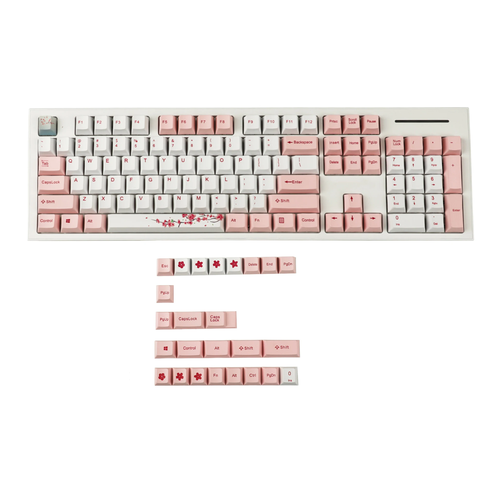 Ymdk-teclado Mecânico Perfil Cereja Cinco Lados Dye Sub Pbt Keycap para Interruptores Ansi mx 61 64 68 84 87 96 104 108