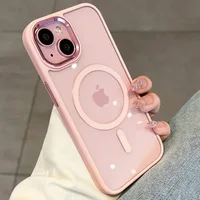 Magnetic Luxury Clear  Armor For Magsafe Wireless Charging Case for iPhone 16 15 14 13 12 11 Pro Max Shockproof Bumper Cover 2