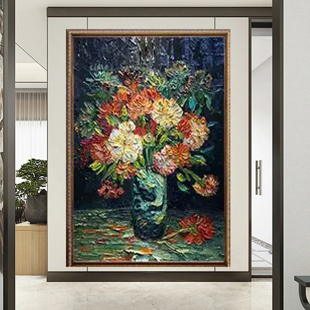 

Pure Hand-Painted Flower Cloth Abstract Oil Painting Minimalist Fashion Modern Art-Wall Home Room Wall Porch Living-Room Bedroom