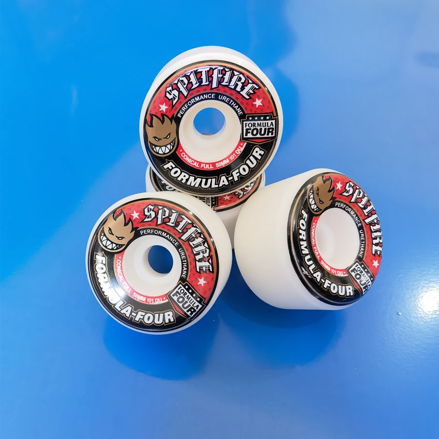 58MM spitfire skateboard wheels full conical and round shapes 99D 101D good quality pu polyurethane skate wheel