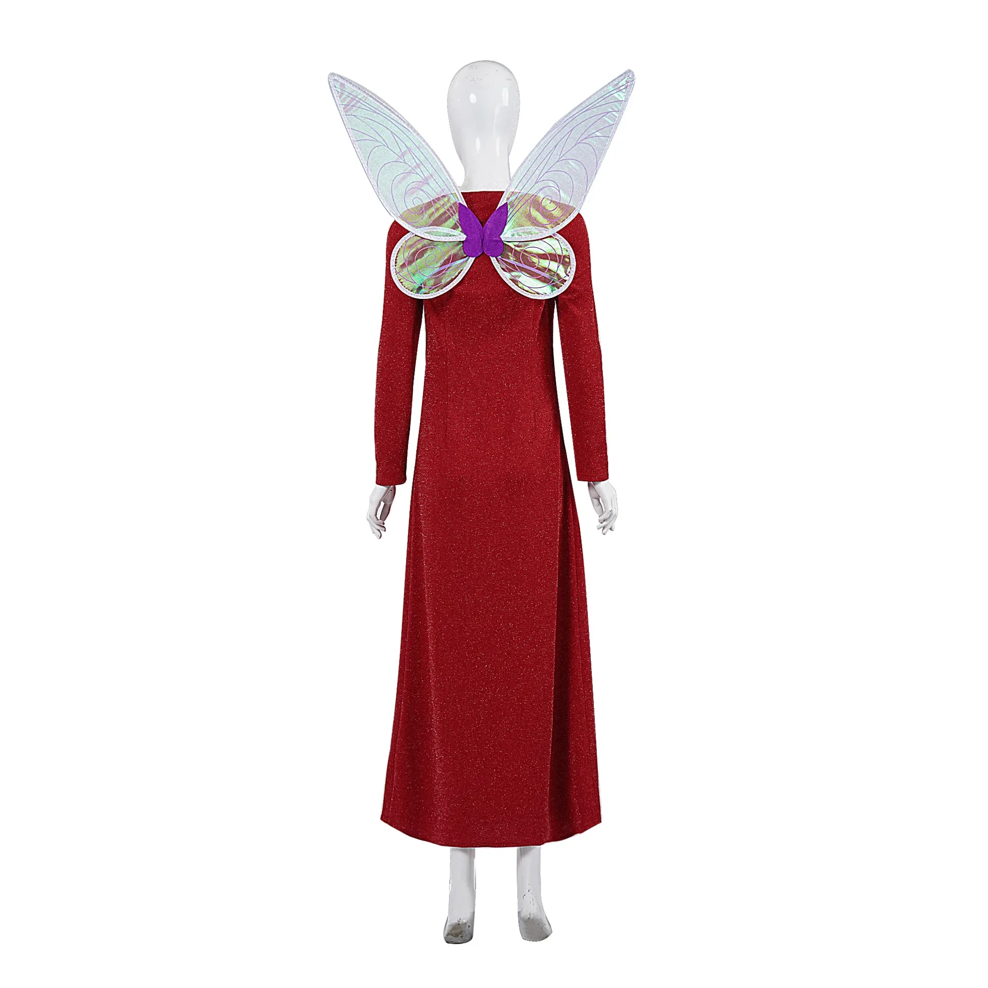 Shrek the Monster Fairy Godmother Cosplay Dress Long Dress Halloween Fairy Wings stage show set