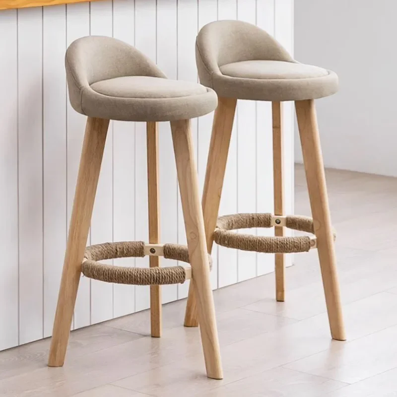 

Simple Back Stylish Bar Chairs Modern Wood Style Designer Nordic Bar Stools Minimalist Comfortable Taburete Alto Furniture