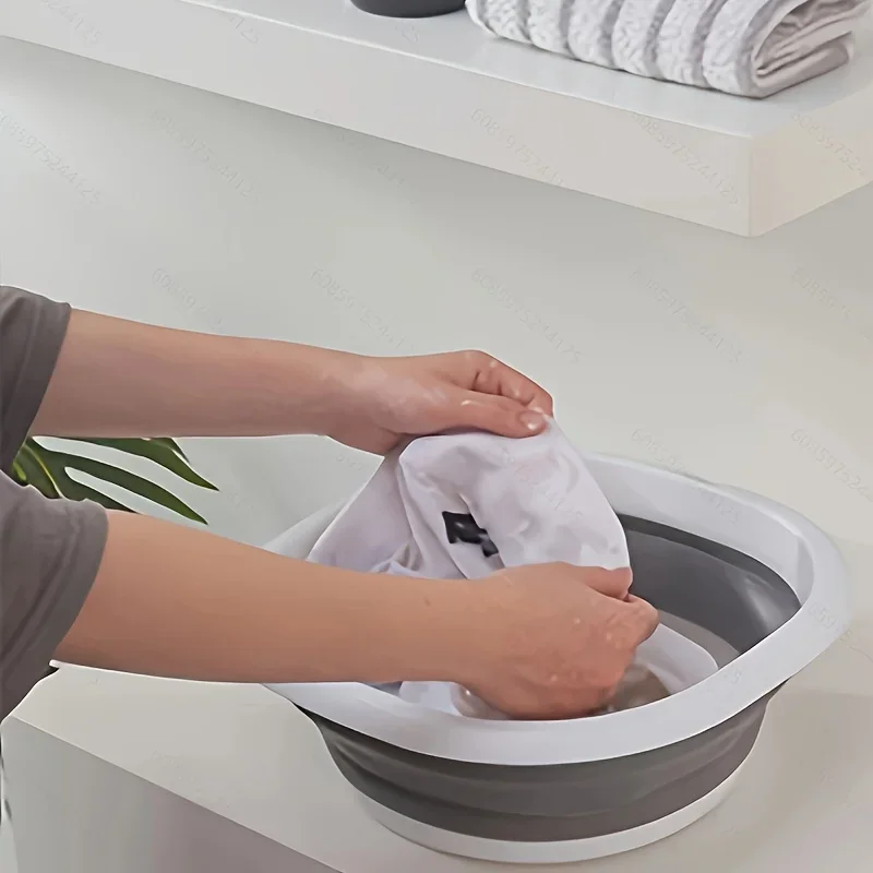 Folding Wash Basin Plastic Portable Laundry Tub Adult Baby Bath Bathroom Kitchen Accessories