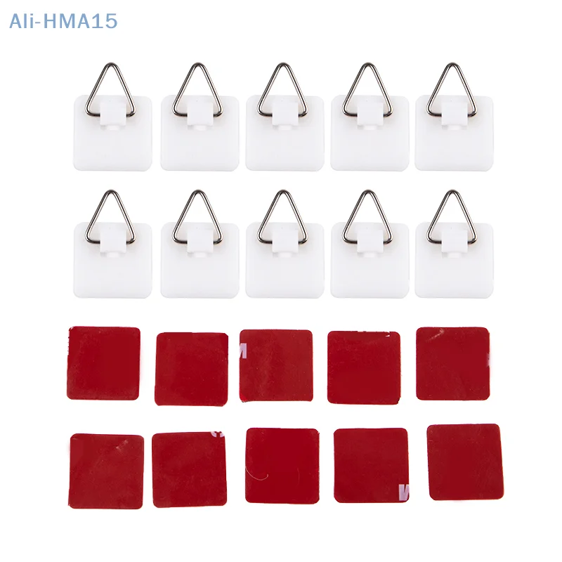 

10Pcs Invisible Adhesive Plate Hanger Set Vertical Plate Holders for The Wall Dish Hook Portable Self-Adhesive Wall Plate Holder