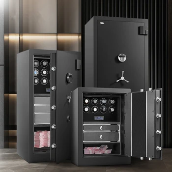 Luxury Watch Winder Safe Automatic Winding Money Jewelry Box Anti-theft Collection Cabinet With Fingerprint unlock Custom Logo