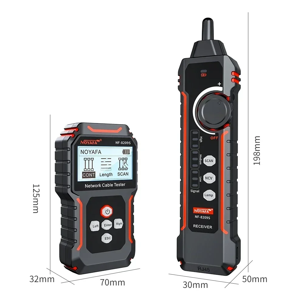 Noyafa NF-8209S Network Cable Tester Measure Length POE LAN Cable Test LCD Display Scan Wiremap Wire Tracker Network Tools