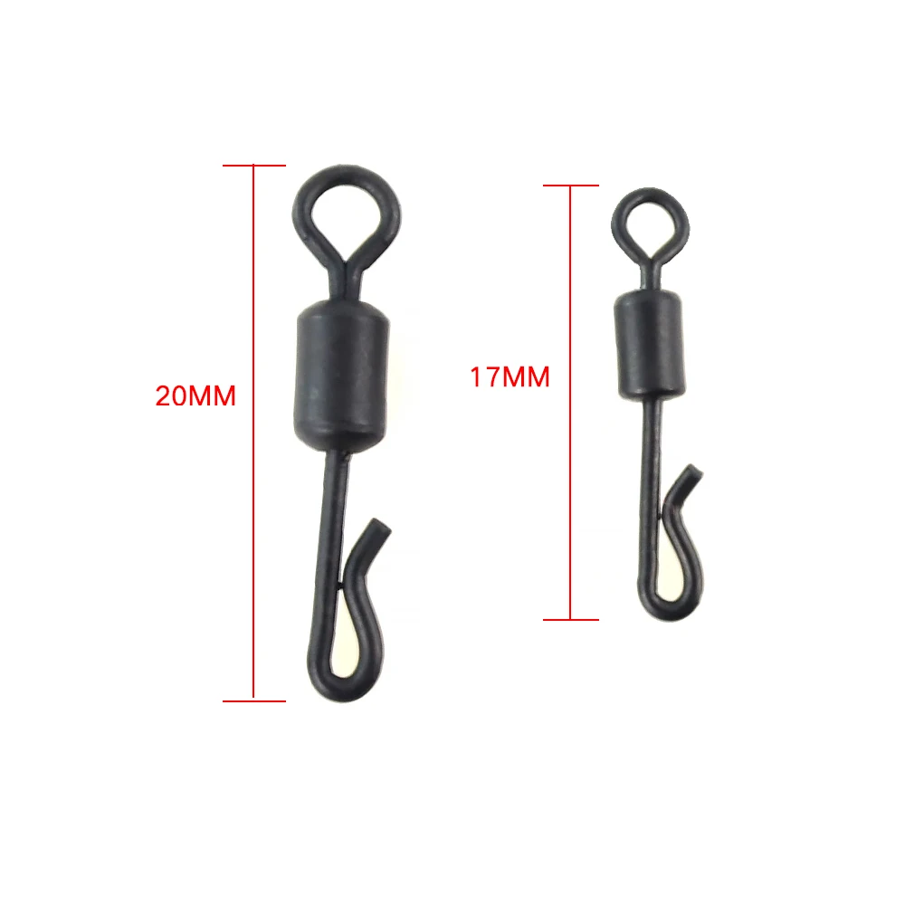Fishing accessories 20pcs Carp Fishing Swivels Quick Change Stainless Steel for Carp Fishing Rig Accessories Terminal Tackle AE007