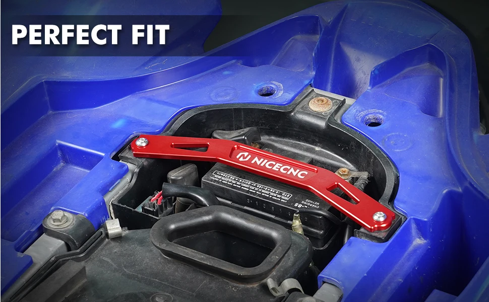 NICECNC Für Yamaha YFZ 450RATV Batteriehalter Halterung Für Yamaha YFZ450R 2009-2024 Billet Aluminium CNC Gefräste Schutzpolster – Detail 6
