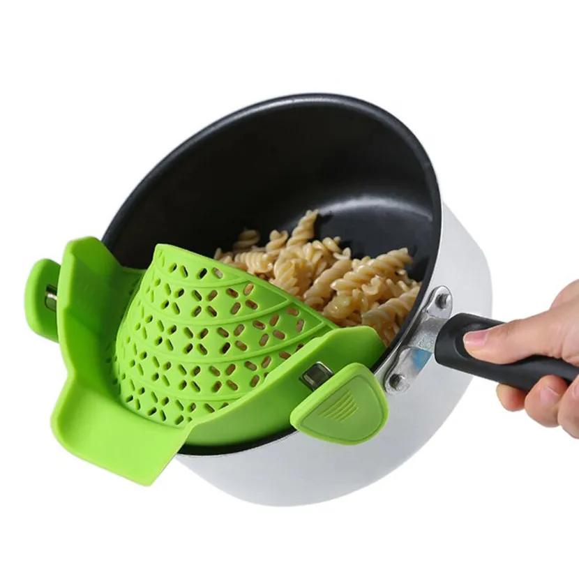 Gizmo Snap N Strain Pot & Pasta Strainer - Adjustable Silicone Clip On  Strainer for Pots, Pans, & Bowls- Kitchen Gadgets, Noodle, Food, Gifts for