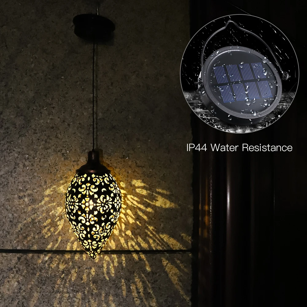 LED Outdoor Solar Licht Garten Licht Hängen Kronleuchter Lampe Hohl Garten  Dekoration Flamme Lampe Solar Laterne Ornament - AliExpress