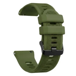 Sport Silicone Replacement Strap - 22mm Watchband Bracelet Accessory for 22mm (Army Green)