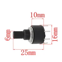 SR16 Plastic 16 MM Rotary Band Switch 1 Pole / 2 Pole 3 / 4 / 5 / 6 / 8 Position Handle Length 15MM Axis Band Switch 5